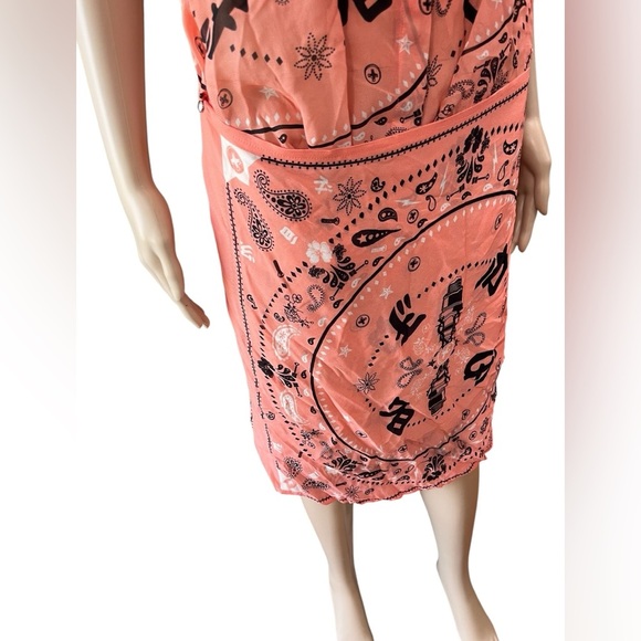 Sold out Diesel chiffon bandana print layer Paisley shirt/skirt/dress-L - Picture 3 of 11